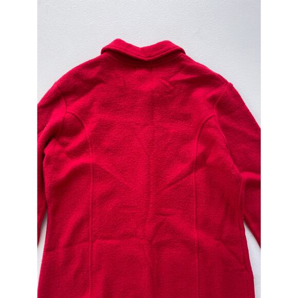 Y2K Red Wool Embroidered Knit Trench Coat  / Sz XL / Boho Long Sweater Felted - Picture 9 of 9